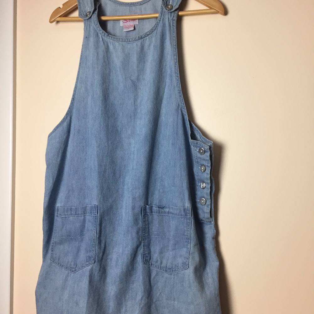 Retro 90's Denim Overall Style Dress